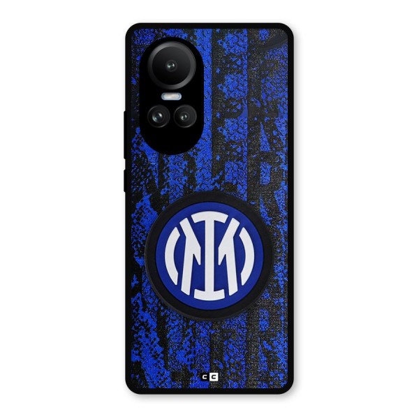 Inter Milan Texture Metal Back Case for Oppo Reno10 Pro