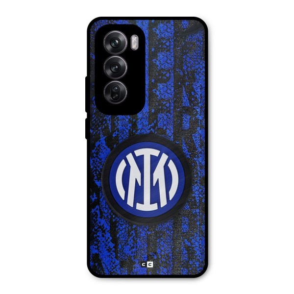 Inter Milan Texture Metal Back Case for Oppo Reno12 Pro