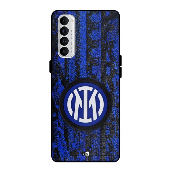 Inter Milan Texture Metal Back Case for Oppo Reno4 Pro