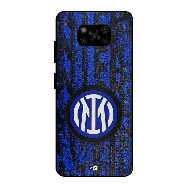 Inter Milan Texture Metal Back Case for Poco X3