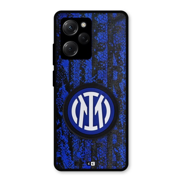 Inter Milan Texture Metal Back Case for Poco X5 Pro