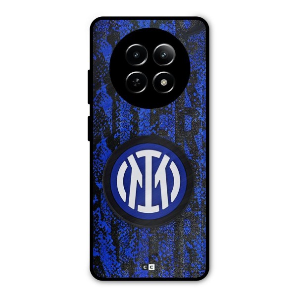 Inter Milan Texture Metal Back Case for Realme 12 5G