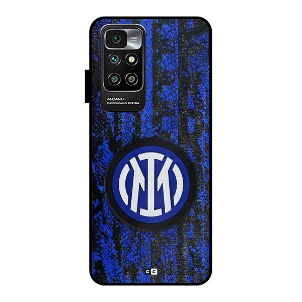 Inter Milan Texture Metal Back Case for Redmi 10 Prime