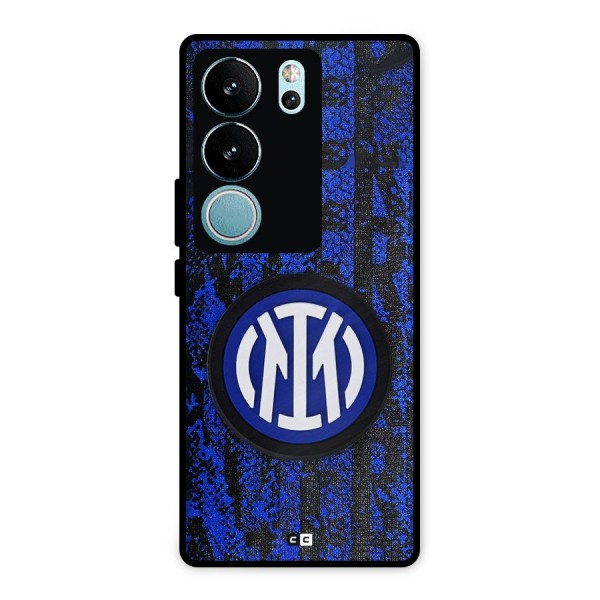 Inter Milan Texture Metal Back Case for Vivo V29 Pro