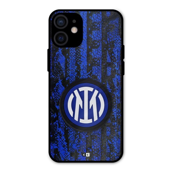 Inter Milan Texture Metal Back Case for iPhone 12 Mini