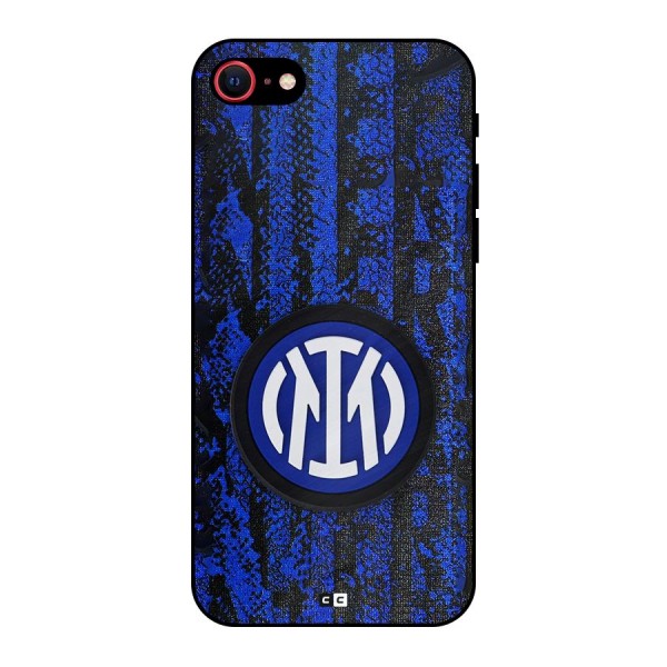 Inter Milan Texture Metal Back Case for iPhone 8