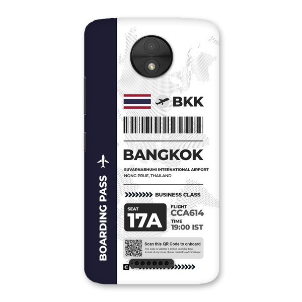 International Boarding Pass Bangkok Back Case for Moto C
