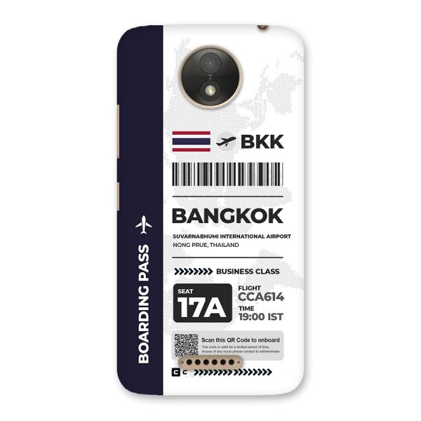 International Boarding Pass Bangkok Back Case for Moto C Plus