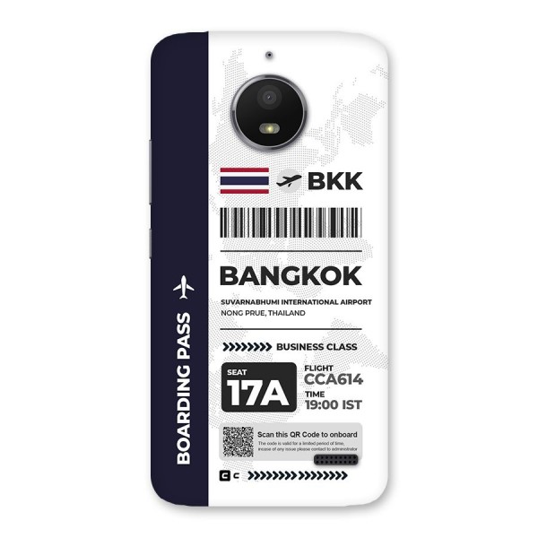 International Boarding Pass Bangkok Back Case for Moto E4