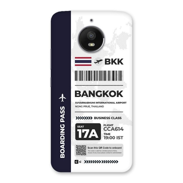 International Boarding Pass Bangkok Back Case for Moto E4 Plus