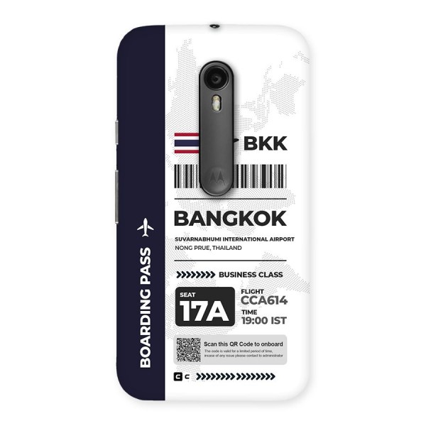 International Boarding Pass Bangkok Back Case for Moto G3