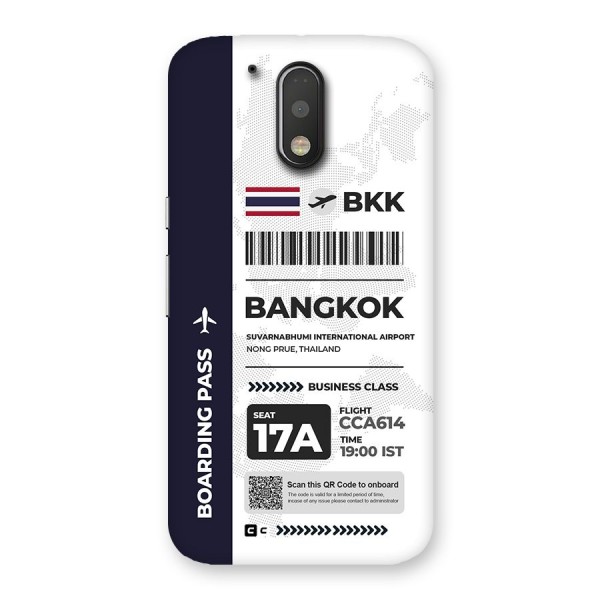 International Boarding Pass Bangkok Back Case for Moto G4