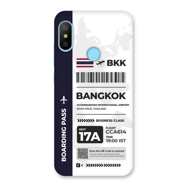 International Boarding Pass Bangkok Back Case for Redmi 6 Pro