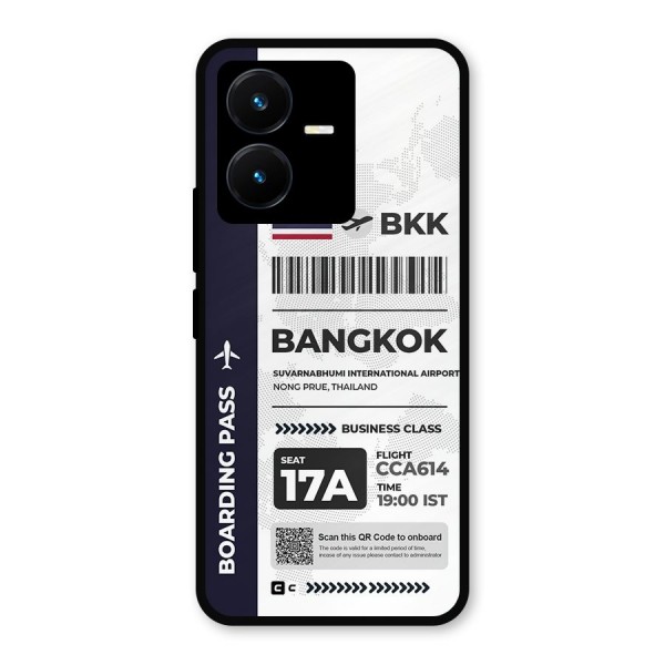 International Boarding Pass Bangkok Metal Back Case for Vivo Y22s