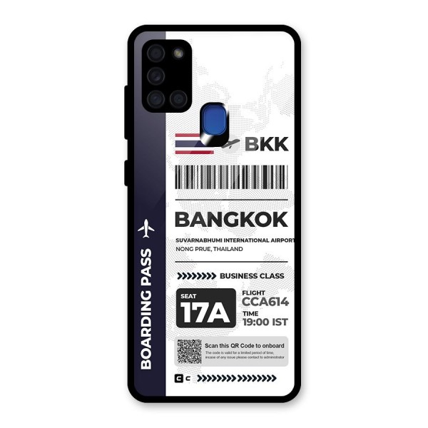 International Boarding Pass Bangkok Glass Back Case for Galaxy A21s