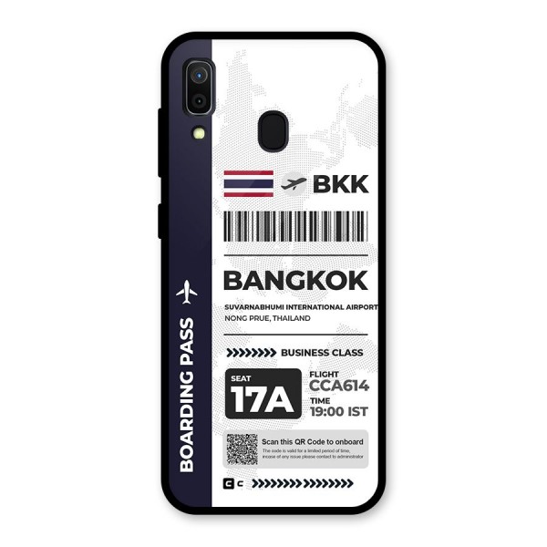 International Boarding Pass Bangkok Glass Back Case for Galaxy A30