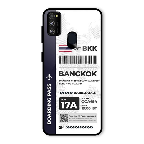 International Boarding Pass Bangkok Glass Back Case for Galaxy M21