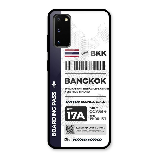 International Boarding Pass Bangkok Glass Back Case for Galaxy S20