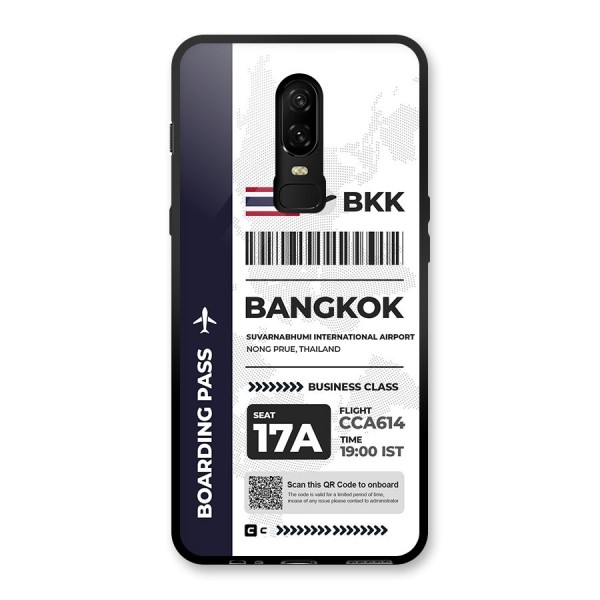 International Boarding Pass Bangkok Glass Back Case for OnePlus 6
