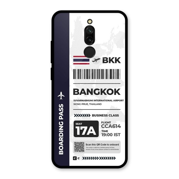 International Boarding Pass Bangkok Glass Back Case for Redmi 8