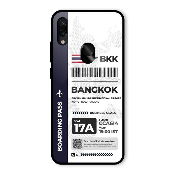 International Boarding Pass Bangkok Glass Back Case for Redmi Note 7S