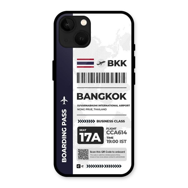 International Boarding Pass Bangkok Glass Back Case for iPhone 13