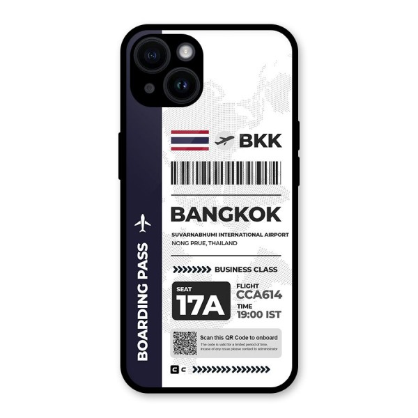 International Boarding Pass Bangkok Glass Back Case for iPhone 14