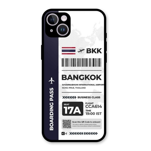 International Boarding Pass Bangkok Glass Back Case for iPhone 14 Plus