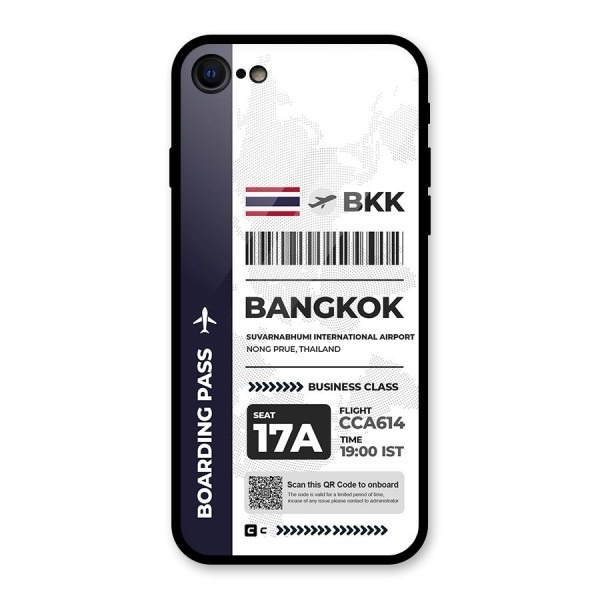 International Boarding Pass Bangkok Glass Back Case for iPhone 8