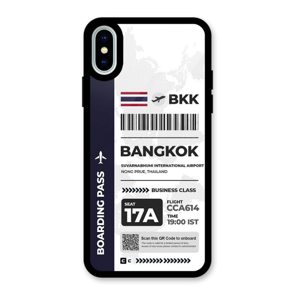 International Boarding Pass Bangkok Glass Back Case for iPhone XS