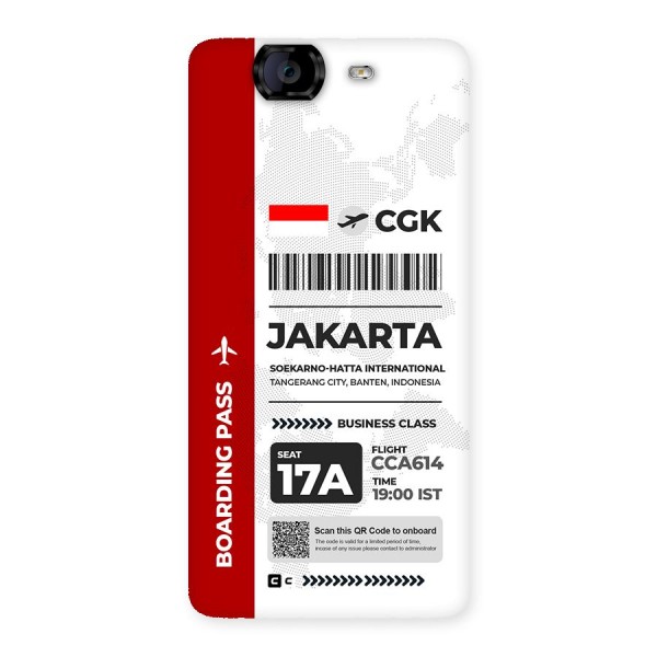 International Boarding Pass Jakarta Back Case for Canvas Knight A350