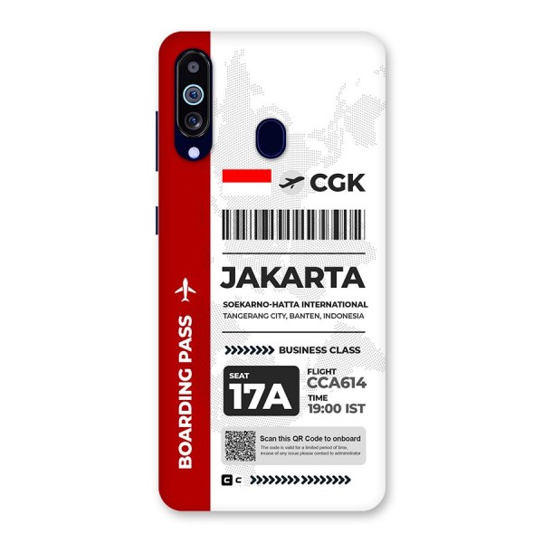 International Boarding Pass Jakarta Back Case for Galaxy A60