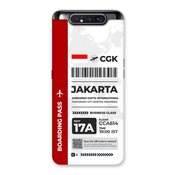 International Boarding Pass Jakarta Back Case for Galaxy A80