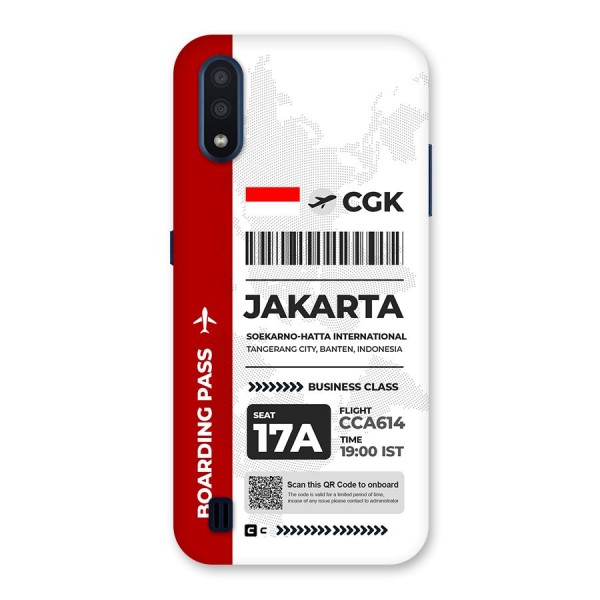 International Boarding Pass Jakarta Back Case for Galaxy M01