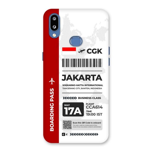 International Boarding Pass Jakarta Back Case for Galaxy M01s