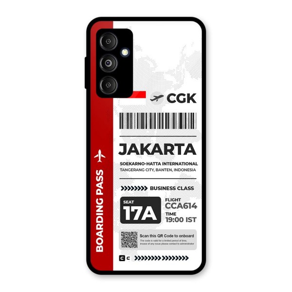 International Boarding Pass Jakarta Metal Back Case for Galaxy M14 5G