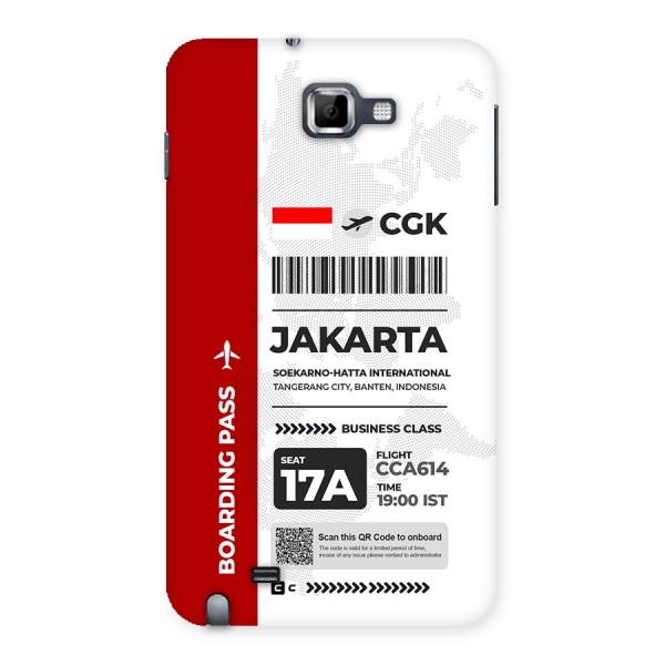 International Boarding Pass Jakarta Back Case for Galaxy Note