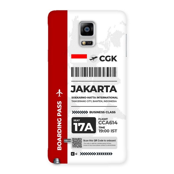 International Boarding Pass Jakarta Back Case for Galaxy Note 4