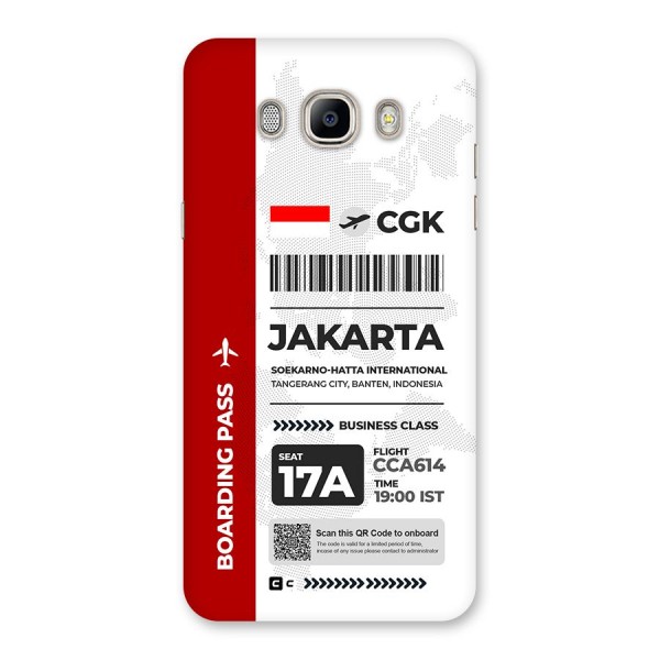 International Boarding Pass Jakarta Back Case for Galaxy On8