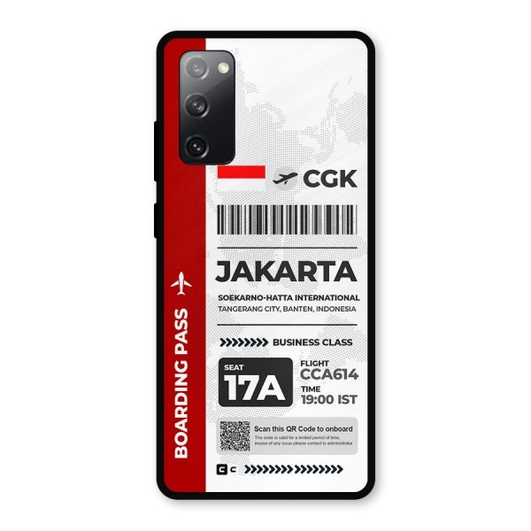 International Boarding Pass Jakarta Metal Back Case for Galaxy S20 FE