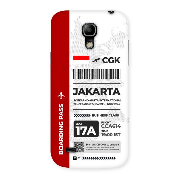International Boarding Pass Jakarta Back Case for Galaxy S4 Mini