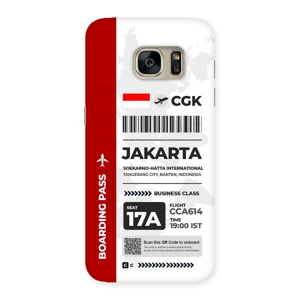 International Boarding Pass Jakarta Back Case for Galaxy S7