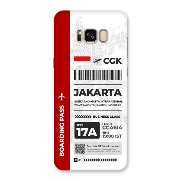 International Boarding Pass Jakarta Back Case for Galaxy S8 Plus