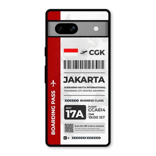 International Boarding Pass Jakarta Metal Back Case for Google Pixel 7a