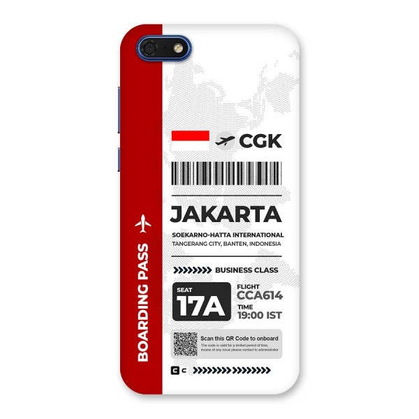 International Boarding Pass Jakarta Back Case for Honor 7s