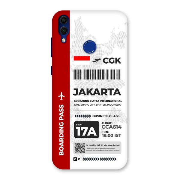 International Boarding Pass Jakarta Back Case for Honor 8C