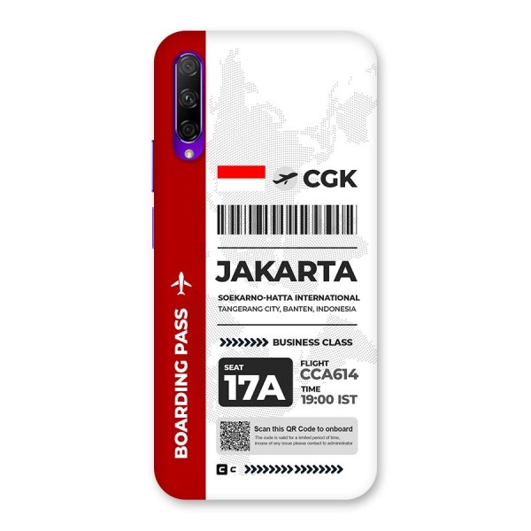 International Boarding Pass Jakarta Back Case for Honor 9X Pro