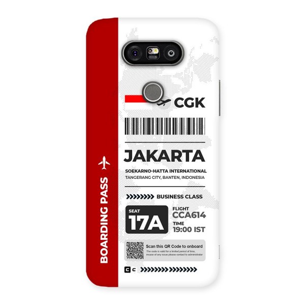 International Boarding Pass Jakarta Back Case for LG G5