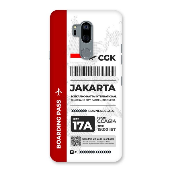International Boarding Pass Jakarta Back Case for LG G7