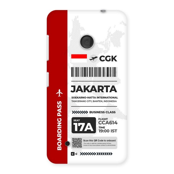 International Boarding Pass Jakarta Back Case for Lumia 530